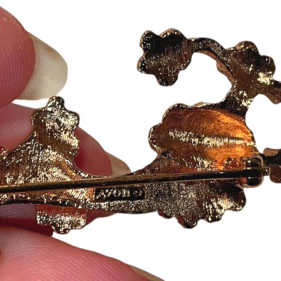 Vintage Poodle Sitting Textured Gold Tone Dog Brooch Pin Avon 2” Length by 3/4 - Picture 4 of 4